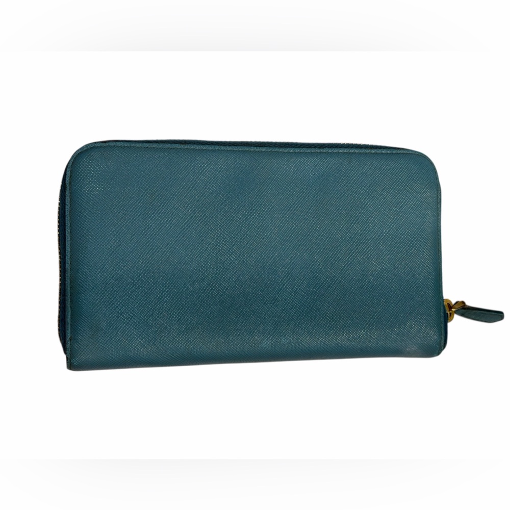 Prada Blue Wallet with Gold Accents - Picture 2 of 10